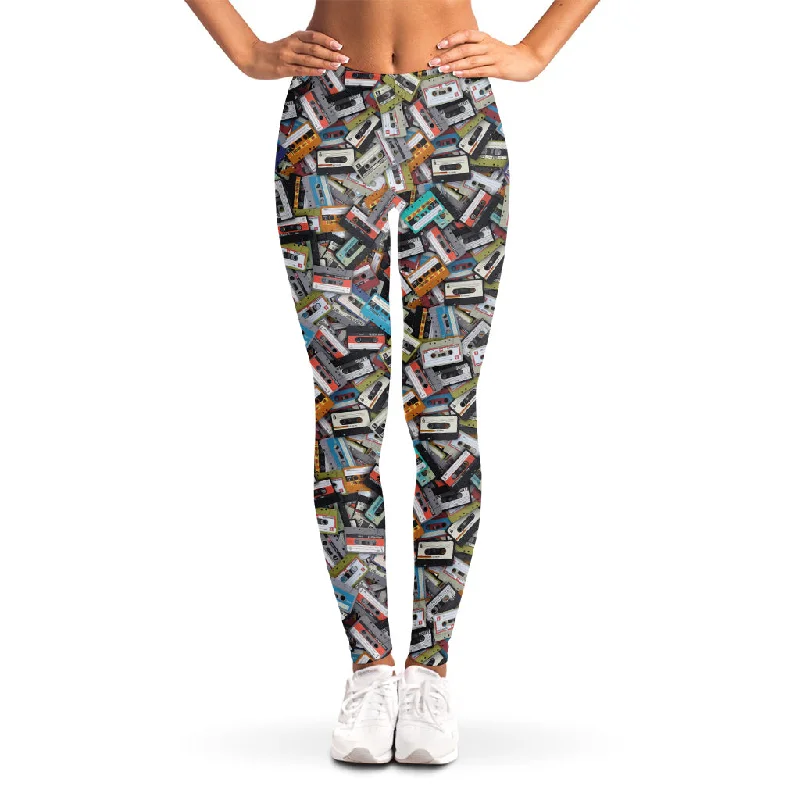 Huge Discounts Old Cassette Tape Print Women's Leggings