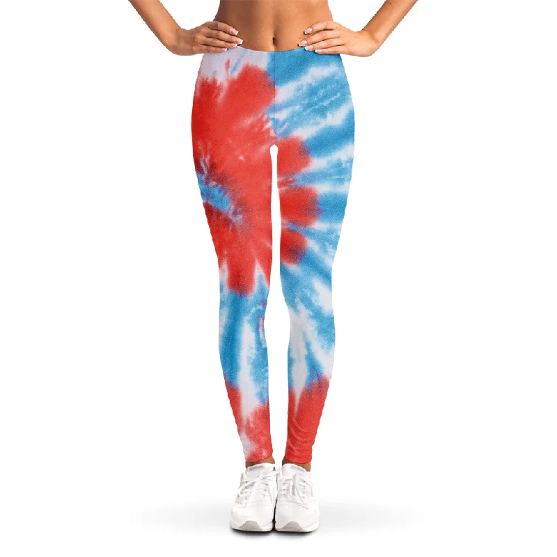 Customer Appreciation Sale Orange And Blue Tie Dye Print Women's Leggings