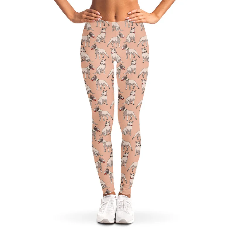 Unbeatable Prices Orange Bull Terrier Pattern Print Women's Leggings