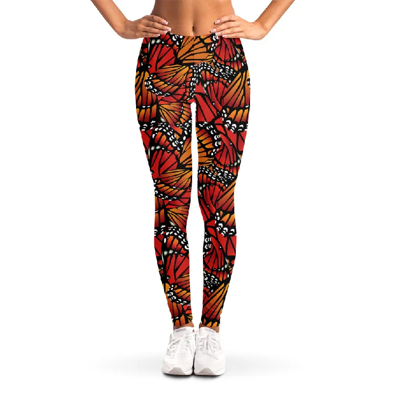 Fantastic Deals Orange Monarch Butterfly Wings Print Women's Leggings