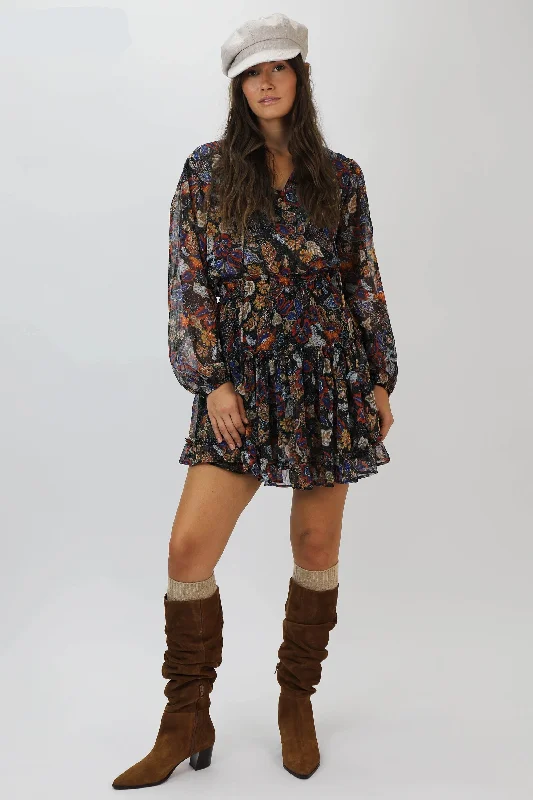 Take Advantage ABELLA TIERED RUFFLE PROVINCE FLOWER DRESS
