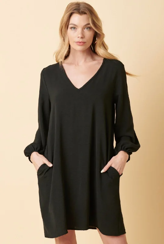Exclusive Savings Airflow Balloon Sleeve Dress Black