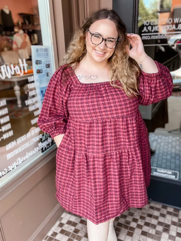 Price Break Apple Picking Plaid Dress