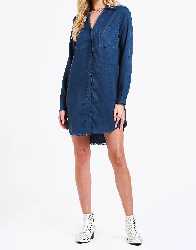 Fantastic Offers AVERY BUTTON FRONT DRESS BLUE OPAL
