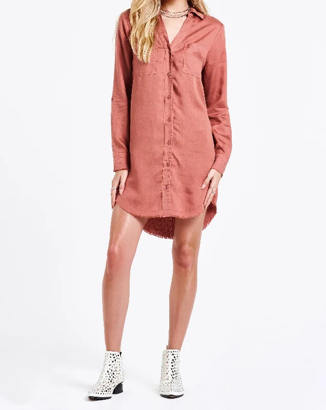 Great Deals AVERY BUTTON FRONT DRESS WISTFUL MAUVE