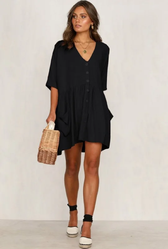 Special Discount Beach Dress/Cover-Up in Black