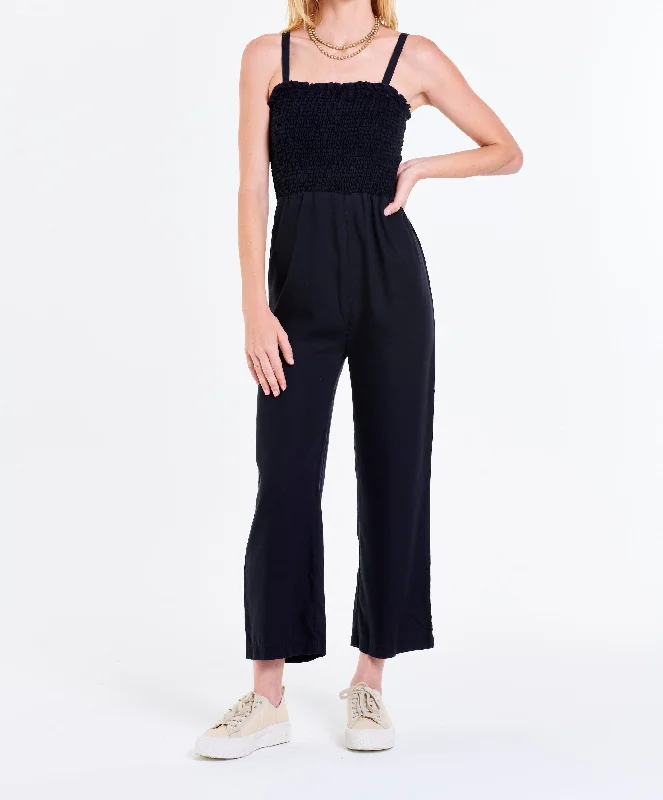 Weekend Special BELINDA SMOCKED BODICE JUMPSUIT BLACK