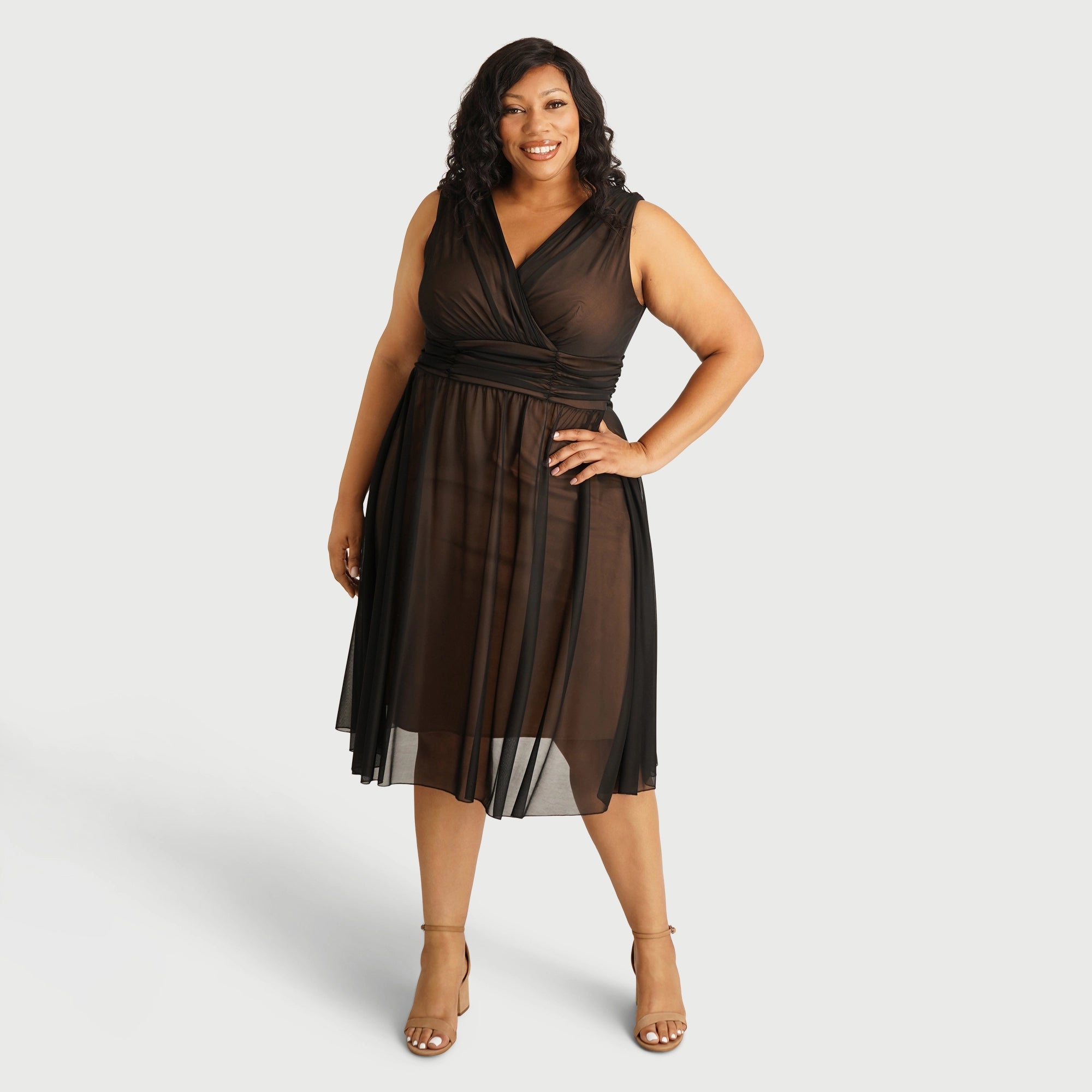 Price Cut Cora Sleeveless A-Line Midi Dress
