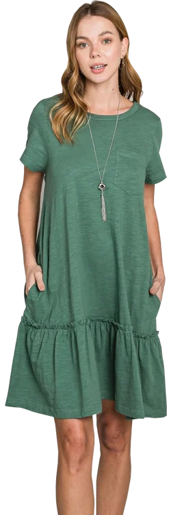 Reduced Prices Cotton Bleu Green Cotton Dress
