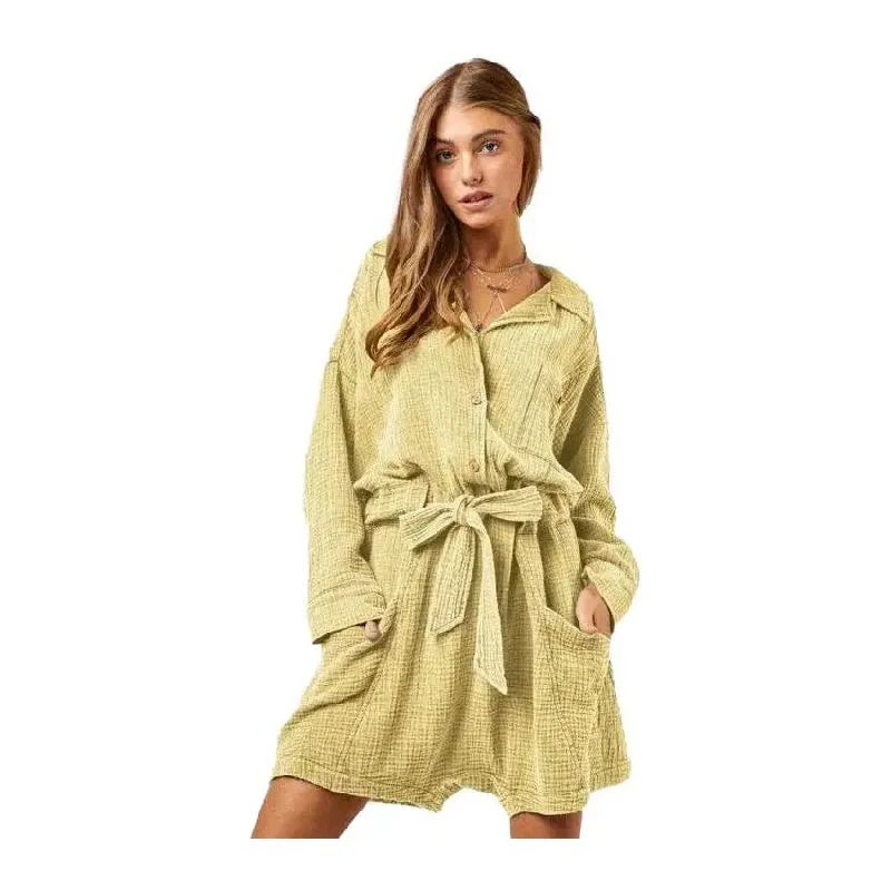 Markdowns Davi & Dani Pocket Shirt Romper
