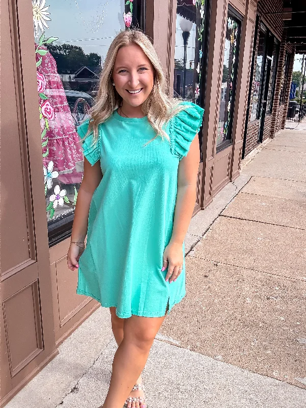 Deal Dash Emerald French Terry Dress
