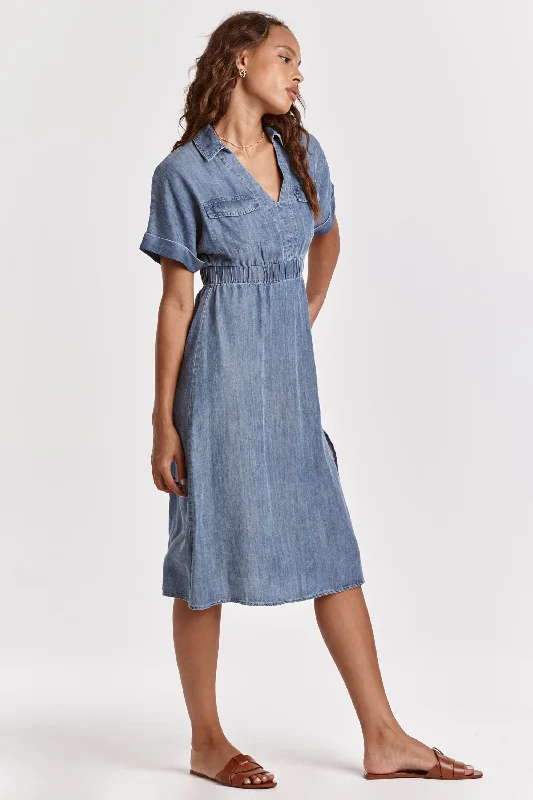 Low Prices ERIKA COLLARED DRESS INDEPENDENT BLUE
