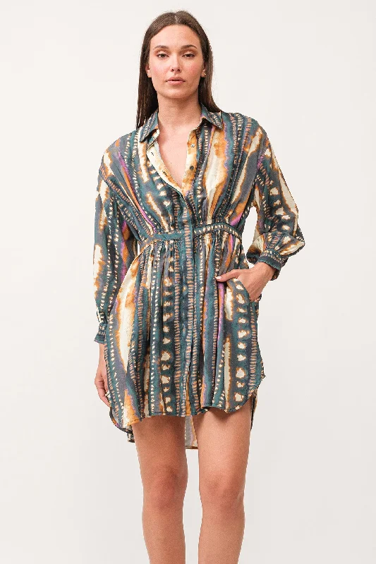 Special Promotion GIA COLLARED TIE BACK WAIST SHIRT DRESS HEDERA