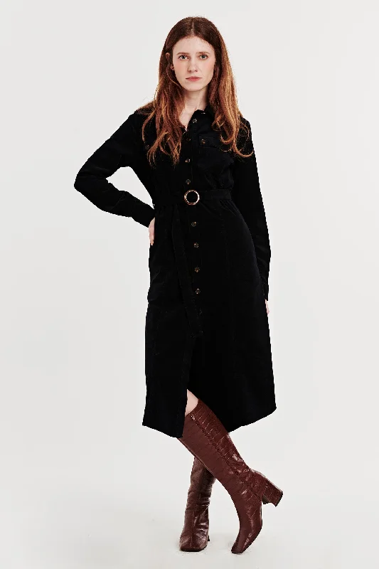 Bargain Prices GWEN BUTTON FRONT DRESS MIDNIGHT SKY CORDUROY