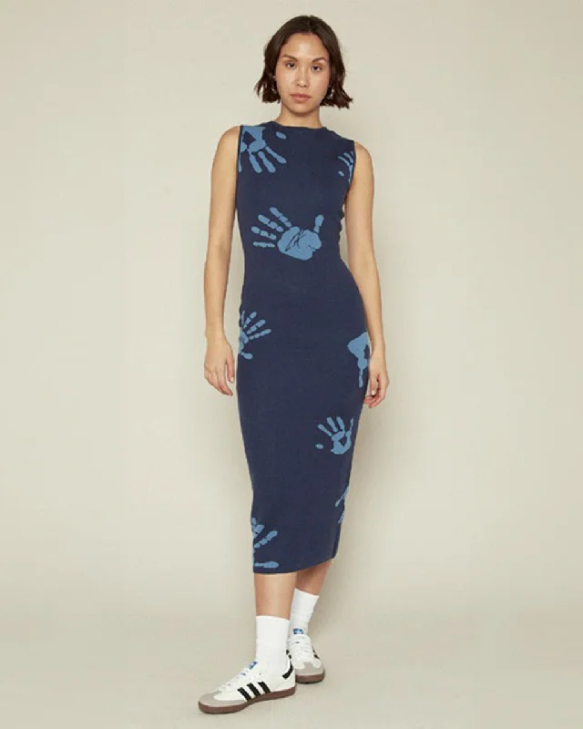 Fantastic Deals Handprint Intarsia Midi Dress