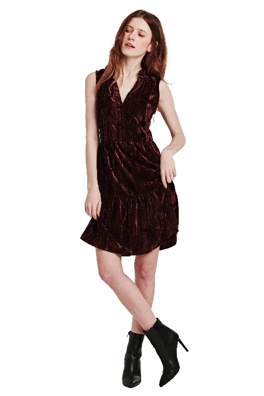 Huge Savings HELENA SLEEVELESS DRESS CHERRY MARMALADE VELVET