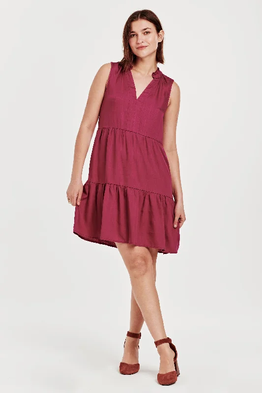 Reduced Prices HELENA SLEEVELESS DRESS PURPLE WINE