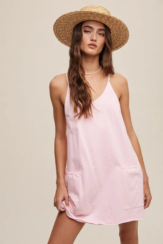 Special Savings Hello Summer • Sporty mini dress with built in romper • Light Pink
