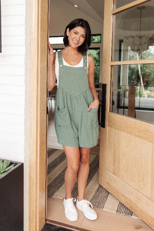 Flash Deals I Want You Back Linen Blend Shortalls