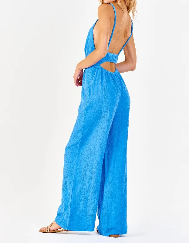 Members Only IMANI STRAP HALTER JUMPSUIT SWEET COBALT