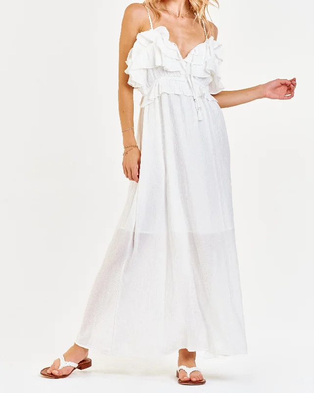 Special Buy JOJO MULTI RUFFLE DRESS WHITE