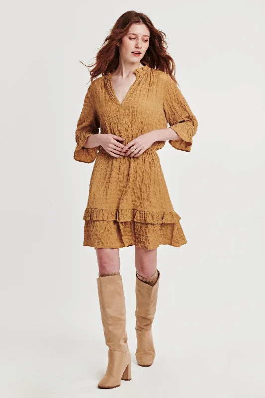 Low Prices JULIET RUFFLE DRESS HONEY