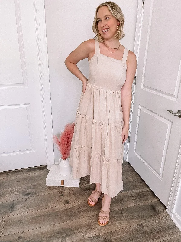 Exclusive Deal Keep Your Distance Dress in Taupe