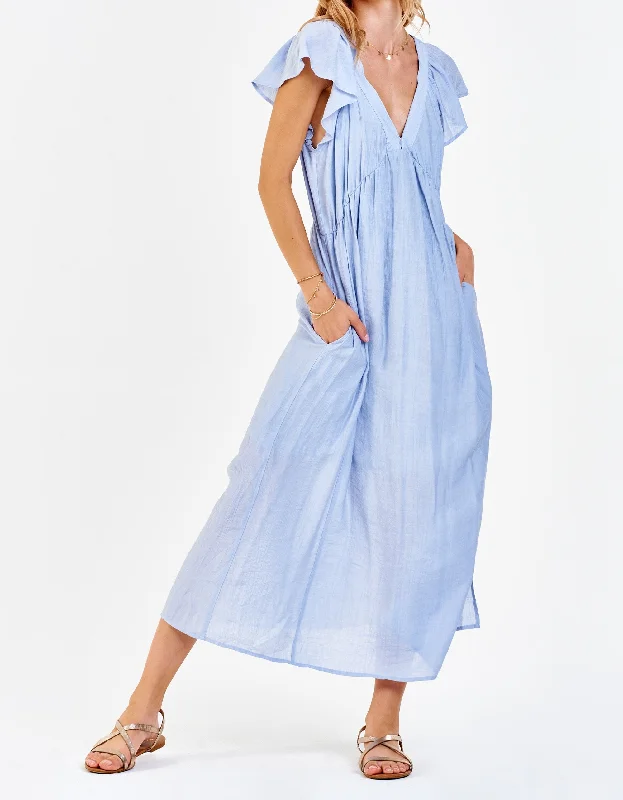 Price Meltdown LOTTIE DEEP V DRESS ENGLISH BLUE