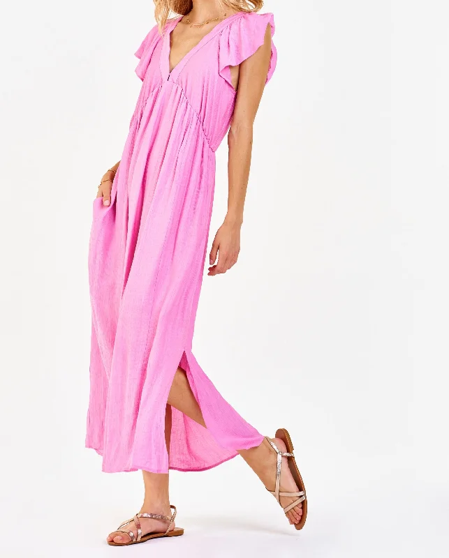 Savings Bonanza LOTTIE DEEP V DRESS FANCY PINK