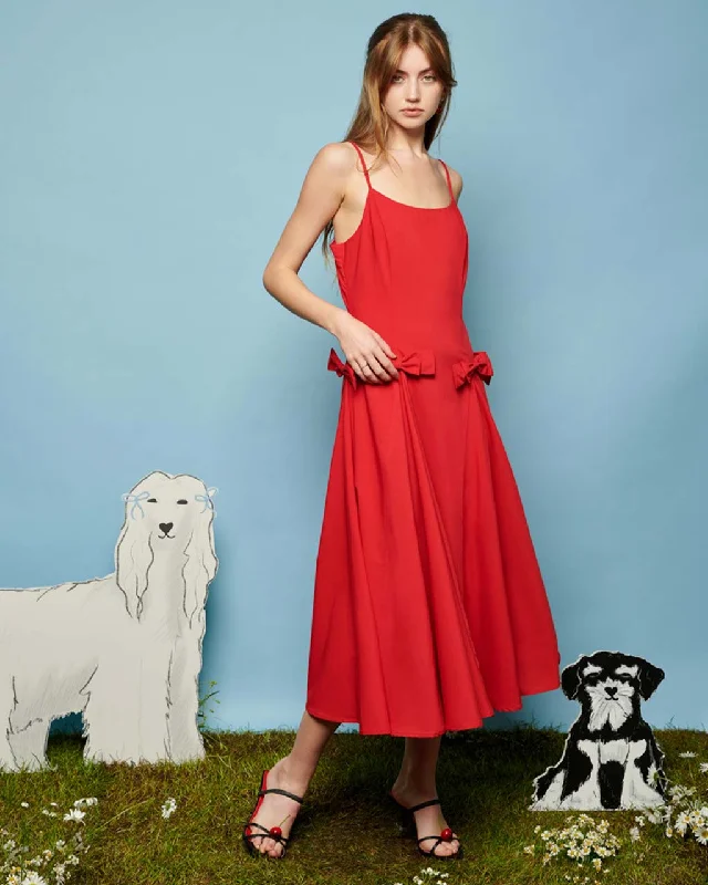 One-DAY Sale Minnie Bow Cami Dress - Carmin Red