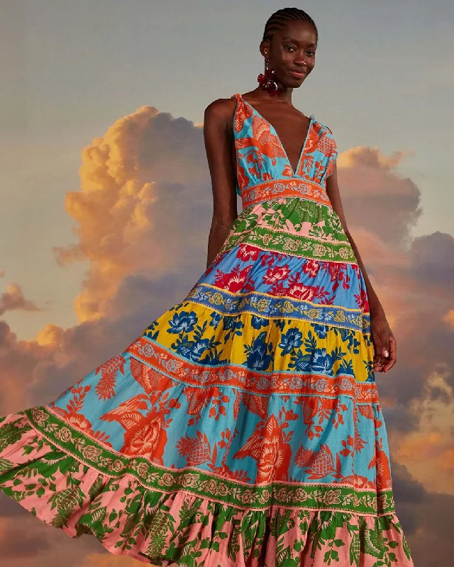 Instant Discount Mixed Lace Garden Midi Dress