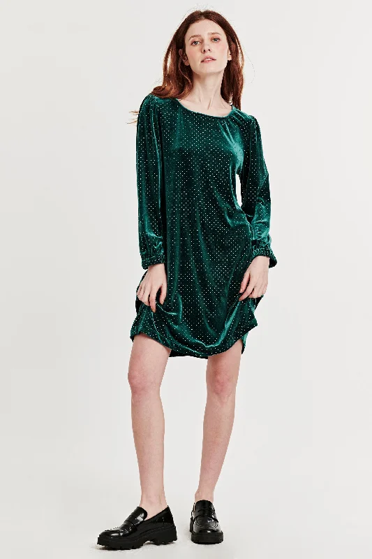 Can't Be Beat MONROE A-LINE DRESS RAIN FOREST VELVET