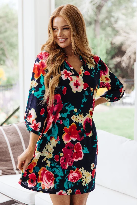 Savings Event Moonlit Garden Floral Midi Dress