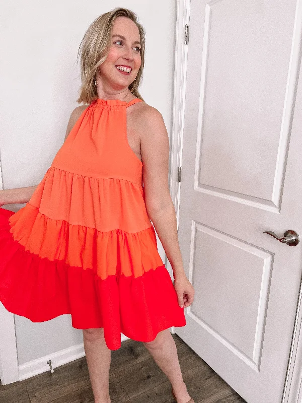 Now or Never Neon Orange Slice Dress