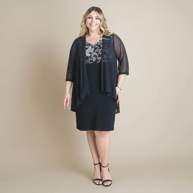 Sale Event Nina Metallic Gold Embroidery Jacket Dress
