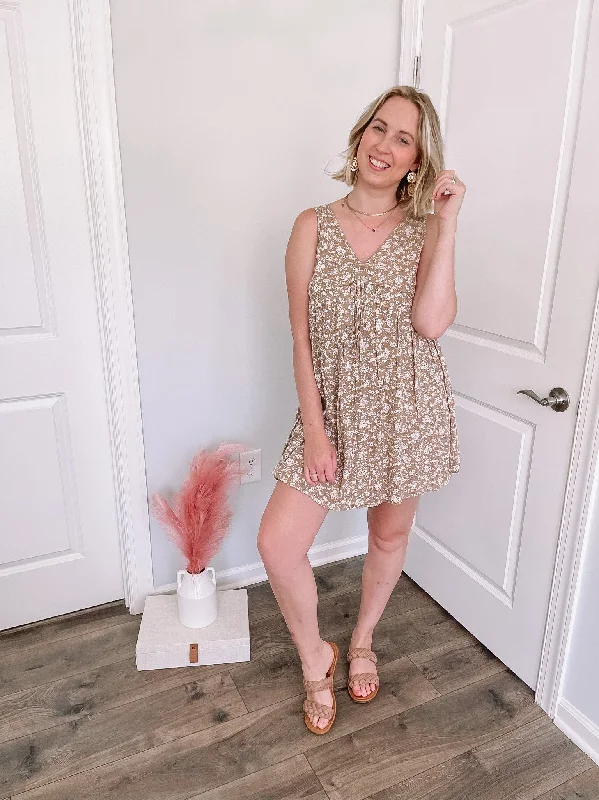 Steals and Deals Not Invited Dress in Taupe