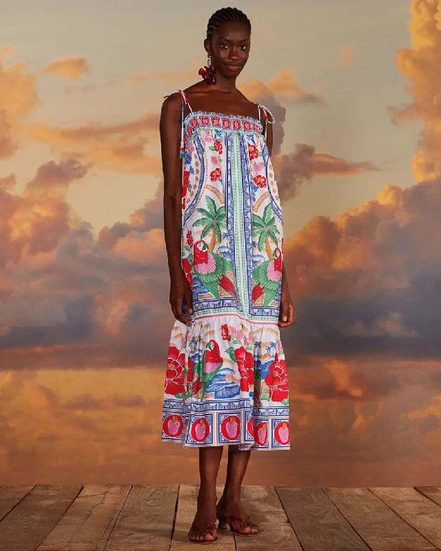 Big Discounts Off-White Flowers Beach Maxi Dress
