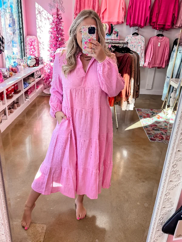 Limited Edition Pink Bubblegum Midi Dress