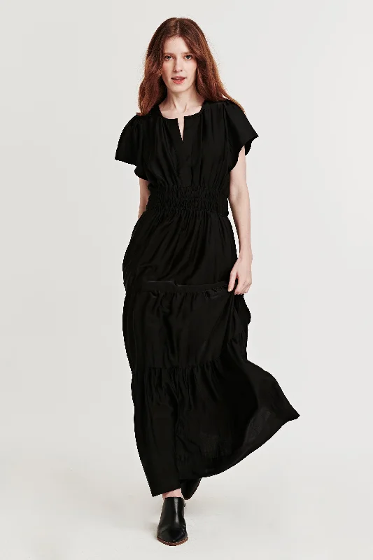 Don't Miss REESE FRONT PLACKET DRESS BLACK