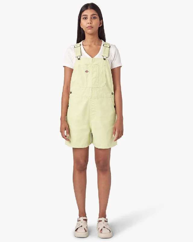 Weekend Special Relaxed Fit Duck Bib Shortalls - Pale Green
