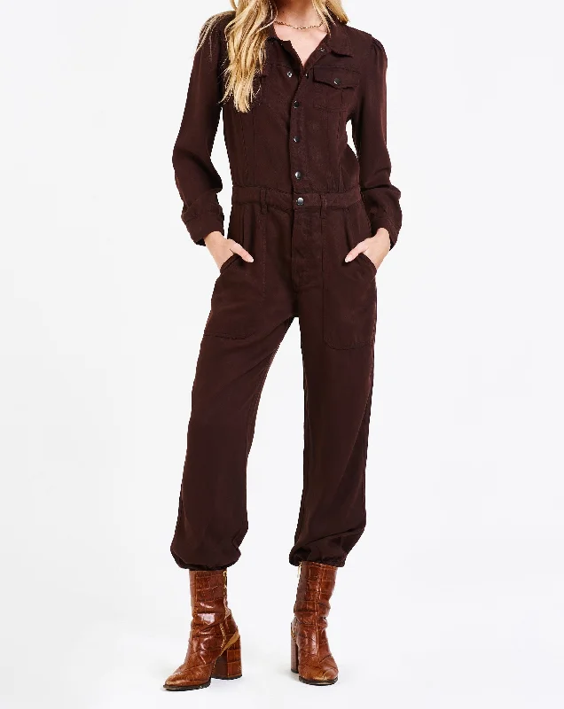 Extra Savings ROSCOE TENCEL JUMPSUIT DARK OAK