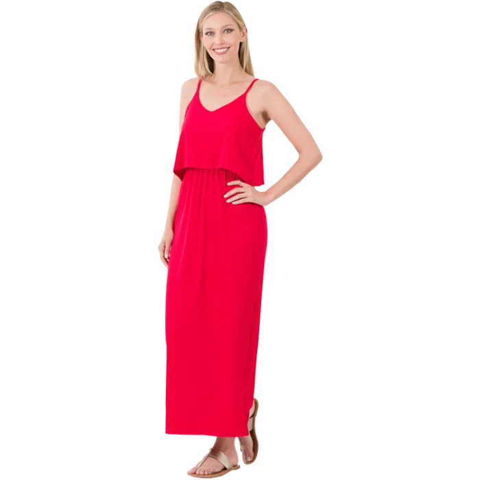 Steals and Deals Ruby Ribbed Double Layer Dress