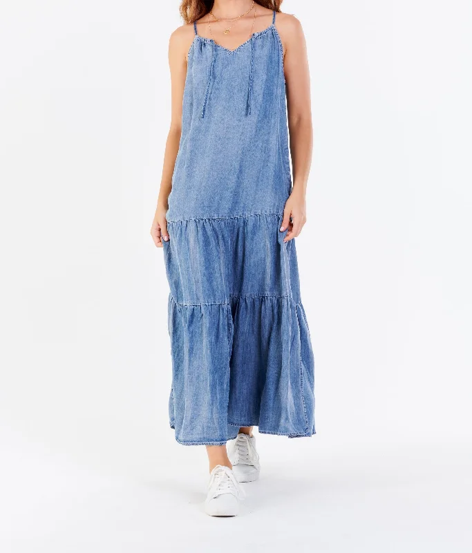 Best Seller RYO STRAP HALTER DRESS BLUE BRUSH