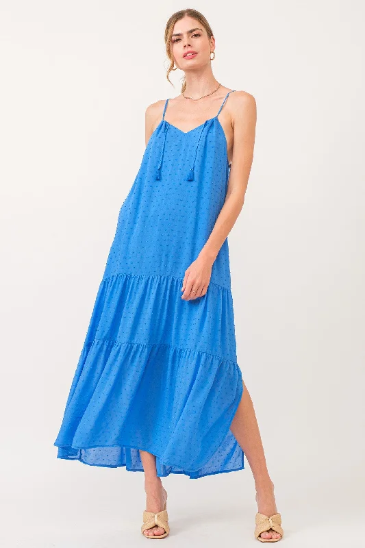 Deal Mania RYO STRAP HALTER DRESS BLUE STAR