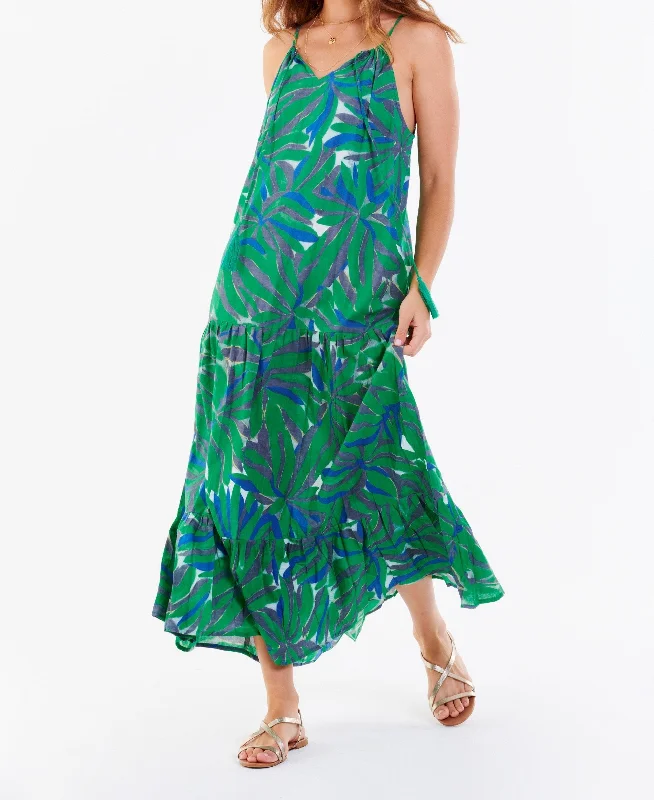 Super Bargain RYO STRAP HALTER DRESS GREEN TROPICS
