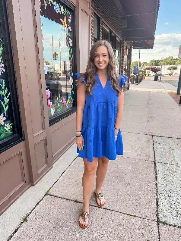 Shop and Save Sapphire Textured Dress
