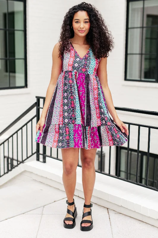 Buy More, Save More That's So Boho Mixed Print Sleeveless Dress