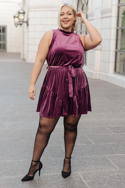 Special Offer Tied In A Bow Velvet Dress
