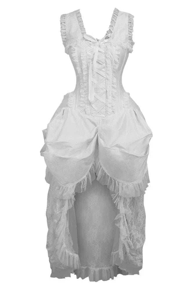Stock Up and Save Top Drawer Taffeta & Lace Victorian Bustle Corset Dress