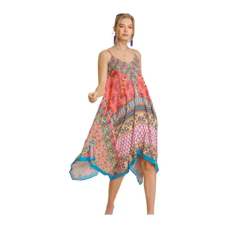 Low Prices Umgee Midi Dress Sharkbite Peach Coral